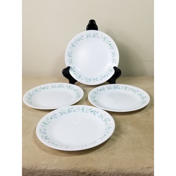 Corelle by Corning Country Cottage Bread Plate 6 3/4' Green Leaf Made in USA - Picture 4 of 15